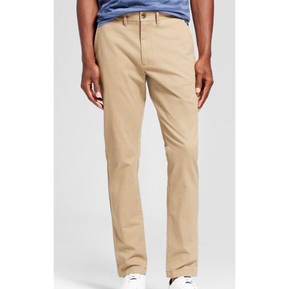 NWT Mens Goodfellow slim fit Chino pants 28 x 30 midweight twill stretch fabric - Picture 1 of 7